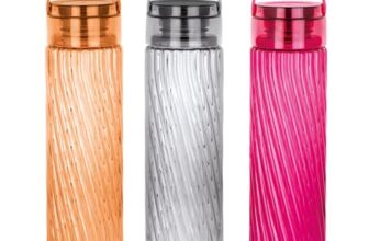 Attro O2 Spring 1000ml Water Bottle with Easy to Carry Handle Leak-proof BPA Free Plastic Material-Set of 3 Assorted