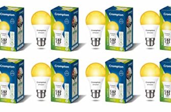 Crompton Dyna Ray 7W Round B22 LED Warm White Pack of 8