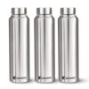 Bergner Walking Stainless Steel 3 Pcs (1000ml Each) Water Bottles with Screw Cap, Rustproof, Airtight & Leakproof Steel Bottle Set of 3, for Office, Home, College, Gym, Travel, Easy to Carry – Silver