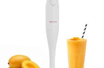 Lifelong 300W Electric Hand Blender for Kitchen | Dual Speed Control | Detachable Stainless Steel Blades | Silent Operation | Easy Click Fit Locking | Multipurpose Blender for Smoothies & Juices