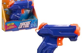 Nerf Super Soaker ZipFire Water Blaster – Blue | 97ml Water Tank | Water Blast Range – 20 feet | Pichkari for Outdoor Water Games | Branded Toy Pichkari for Holi Festival | for Kids 6+