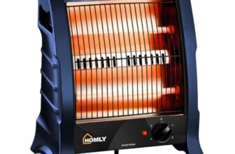Homly Ritz 800 Watts Halogen Room Heater with Dual Heating Tubes | ISI Approved | Dual Heating Settings For 400W & 800 W | Cool Touch Shockproof Body with High Thermal Protection – Blue