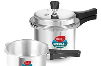 Pigeon by Stovekraft (14331) Aluminium Pressure Cooker Combo 2 Litre and 3 Litre Induction Base Outer Lid (Silver)