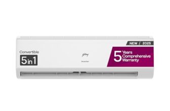 Godrej 2 Ton 3 Star, 5 Years Comprehensive Warranty, 5-In-1 Convertible Cooling, Inverter Split AC (Copper, I-Sense Technology, AC 2T EI 24I3T WZR, White)