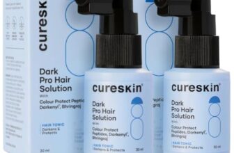 Cureskin Anti Grey Hair Serum | Reverses & Limits Hair Greying | Dark Pro Hair Solution Natural Hair Darkener, 30 ml (Pack of 2)
