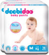 Doobidoo BabyPants Medium Size Rash Free Soft Diapers Anti-Leak Highly Absorbent 7-12Kg – M(32 Pieces)