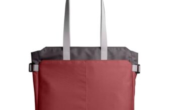 DailyObjects Recycled PET Dual Color Key Tote Bag For Women & Girls | Stylish Ladies Purse for Everyday Essentials | Fits any Laptop Upto 15.6 Inch | Padded Laptop Compartment – (Charcoal-Red)