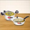 Crystal Tribottom 160Mm Casserole with Glass Lid + 225Mm Fry Pan with Glass Lid