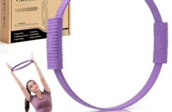 Krightlink Pilates Ring Circle, 14″ Magic Circle Pilates Rings for Focusing on Toning Inner Thighs, Arms, and Core, Fitness Exercise Ring Workout Ring for Yoga and Pilates (Purple)
