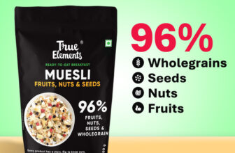 True Elements Fruit and Nut Muesli, Zero Added Sugar, Ready to Eat Breakfast, High Protein Pouch(900 g)