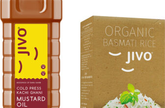 JIVO Mustard Kachi Ghani 1 Litre (Pet Bottle) + Organic Long Grain Basmati Rice 1 KG Mustard Oil PET Bottle(2 x 0.5 L)