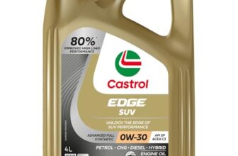 Castrol EDGE SUV 0W-30 Advanced Full Synthetic Engine Oil | Power Boost Technology | G80% Improved Performance| For Petrol, Diesel, CNG & Hybrid Cars | 4L