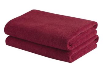 Wakefit Microfiber Towel | 350 GSM | Bath Towel, Microfiber Towels for Bath, Towel for Women, Towels for Bath Men, Gym Towel for Men Workout, Hand Towels 60×120 cm (Raspberry, Set of 2)