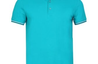 United Colors of Benetton Polo T Shirt | Collar Tshirts | Half Sleeves Plain T Shirt | Solid Polo T-Shirt with Colored Collar Tipping Turquoise Green