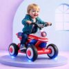 Kidsmate Star Racer Electric Bike for Kids | Safe Battery-Powered Motorbike Built-in Music, USB & Foot Accelerator | Comfort Backrest & Dual Direction Switch | Easy-to-Ride for Kids 1 to 4 Year – Red