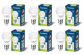 Crompton Dyna Ray 5W Round B22 LED Cool Day Light Pack of 6