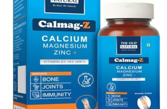 The Old Natural Calmag-Z Calcium Magnesium Zinc Tablets with Vitamin D3 & K2 (MK7) | Bone Health, Joint Support & Immunity Support | Clinically Tested | 60 Tablets