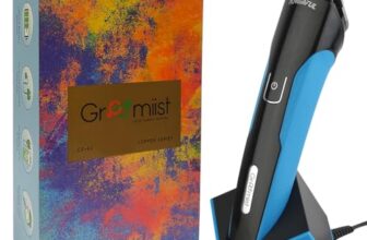 Groomiist IPX6 Waterproof Trimmer for Men 120 Mins Run Time with Quick Charge Corded & Cordless Beard with Rubber Coating on Body | In Box Trimmer, Adapter, Charging Base, Oil, Brush | 1 Year Warranty (CS-42)