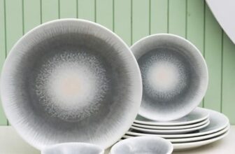 JCPL Fine Porcelain Textures Sway Dinner Set (Set of 12), for Family of 4, Ceramic Crockery Set, Dinner Plates, Kitchen Set for Home, Dining Set for Dinner, Microwave & Dishwasher Safe Plates