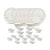La Opala Diva Sovrana Collection Opal Glass Crockery | for Family of 6 | Dinner Set 33 pcs Medusa Gold | Plates & Bowls for Dining | Microwave Safe | 100% Vegetarian | Extra Strong | Light & White