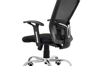 Da URBAN Modway Mid-Back Revolving Mesh Ergonomic Chair for Home & Office with Tilt Lock Mechanism, Armrest & High Comfort Seating (Black)