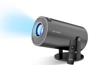 Ant Esports View 515 Smart LED Mini Projector for Room & Home | 4000 Lumens | 1080p Native 4K Support | Android | OTT Apps (JioHotStar,Netflix,Prime Video) | Dual Band WiFi + BT 5 | Angle Adjustment