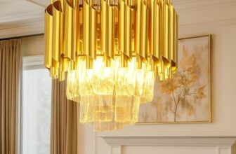 Desidiya Modern Crystal Chandelier 150watt Decorative Pendant Crystal Jhumar | for Home| Chandelier for Restaurant | Jhoomar for Hotel | Light Fixture (Gold Indian, 300MM)