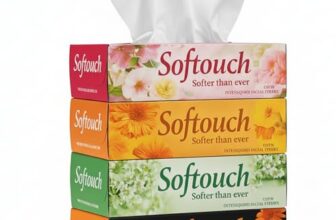 Softouch 2 Ply Facial Tissue Box | 400 Pulls | 100 Pulls X 4 Cartons | Soft And Highly Absorbent | 100% Natural Virgin Cellulose Fiber
