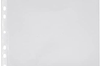 Amazon Brand – Solimo Transparent Document Sleeves, Leaf Sheet Clear Certificates/Waterproof Sheet Protectors 11 Holes Punched Ring Files (A4 Size) (150 Micron, A4)