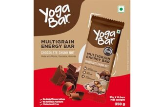 Yogabar Energy Bars Chocolate Chunk | Multigrain Energybar | Pack of 10 x 35g Energy Bars | No Preservatives