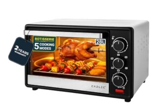 Cadlec Ovnix Multi-Function OTG for Kitchen, 28 Litre, 1500W, Oven Toaster Griller, Adjustable Temperature & Timer, Rotisserie, Bake, Grill & Toast, Oven for Baking – Black