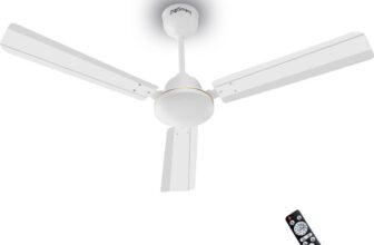 DIGISMART Storm with 5 Year Warranty BLDC Motor with Remote 1200 mm Ceiling Fan(5 Star | White | Pack of 1)