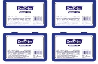Soni Officemate Small Stamp Pad Blue Pack of 4 | Quick-Dry, Smudge-Free Ink | Crisp Impressions | Refillable & Durable | For Office, School, Craft & DIY