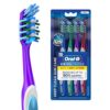 Oral-B Criss Cross Gum Care Soft Toothbrush For Adults, Soft Bristles, Healthier Gums, Multicolour Tooth Brush Set, Oral B Dentist Recommended Brand (Family Pack of 4)