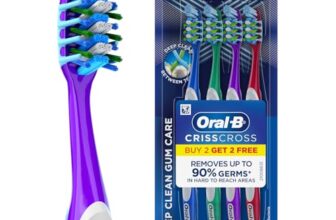 Oral-B Criss Cross Gum Care Soft Toothbrush For Adults, Soft Bristles, Healthier Gums, Multicolour Tooth Brush Set, Oral B Dentist Recommended Brand (Family Pack of 4)