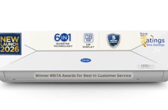 Carrier 1 Ton 3 Star,New Star rated, Flexicool Inverter Split AC (Copper, Convertible 6-in-1 with Smart Energy Display, Insta Cool, Auto Clean, PM 2.5 Filter, ESTER EDGE Gxi-CAI12EE3R36F0, White)