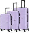 Stony Brook by Nasher Miles Crescent Hard-Sided Polypropylene Set of 3 Pastel Purple Trolley Bag(55,65&75cm) Cabin & Check-in Set 4 Wheels – 28 inch