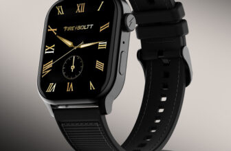 Fire-Boltt Rise Force 1.85 BT Calling, Nylon Fluoroelastomer Hybrid Strap Rotating Crown Smartwatch(Midnight Black Strap, Free Size)