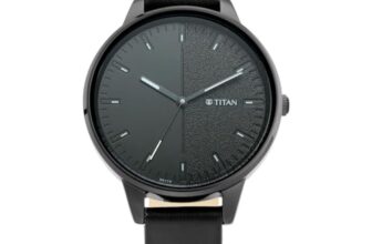 Titan Ladies Workwear Quartz Analog Precision Simplicity Gradient Black Dial Black Leather Strap Watch for Women – NT2648NL01