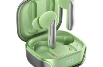 amazon basics TWS in-Ear Earbuds (AB-T01A) with Fast Charging up to 50 Hours of Playtime | Dual 10mm Driver | IPX4 Water-Resistance | Bluetooth 5.3 | Charging Case with Mic | Touch Control (Mint)