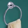 Pathavi Stainless Steel Towel Holder for Bathroom | Wash Basin | Towel Hanger | Napkin Holder for Wash Basin | Towel Ring| Bathroom Accessories (Round, Chrome Finish, Pack of 2)