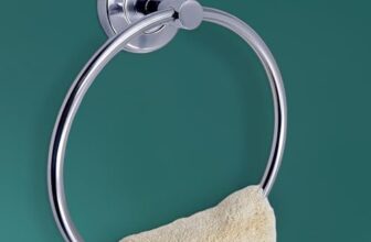 Pathavi Stainless Steel Towel Holder for Bathroom | Wash Basin | Towel Hanger | Napkin Holder for Wash Basin | Towel Ring| Bathroom Accessories (Round, Chrome Finish, Pack of 2)