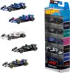 Hot Wheels 1:64 Scale 5-Pack Formula 1 Die-Cast Toy Cars, Set of 5 Officially Licensed, Collectible F1 Race Cars for Play or Display