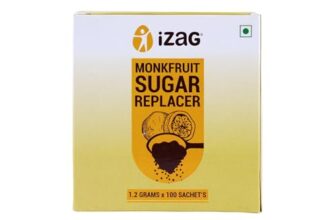 iZaG Monk Fruit Natural Sweetener cystaline | Zero Calorie Sugar Alternative | Keto & Diabetic Friendly | 1:1 Sugar Replacement | 100 Single-Serve Sachets (1.2 Gram Each) | For Tea, Coffee, Cooking & Baking