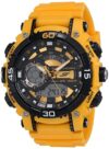 SF Quartz Analog Digital Black Dial Plastic Strap Watch for Men-NP77070PP05