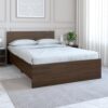 Nilkamal Arthur Wooden Double Bed Without Storage | Engineered Wood | Knock Down | Contemporary Design | Walnut