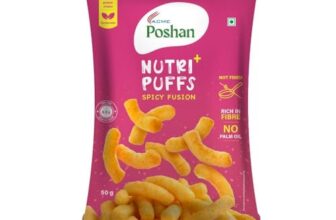 Acme Poshan Nutri+ Protein Puffs Spicy Fusion | Healthy Snack | High Protein & Fiber | Crunchy Millet Puffs | No Maida | 50g