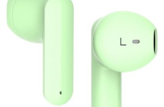CrossBeats TWS Ear Buds | 30Hrs Playtime | Ultralight Bluetooth Earphones with Mic & Voice Assistant | Passive Noise Cancelling | Type-C Fasting Charging (Green)