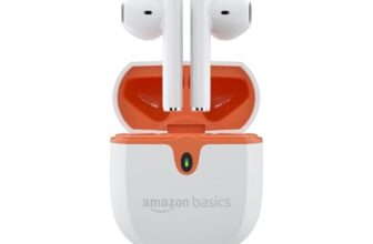 amazon basics True Wireless in-Ear Earbuds with Mic, Touch Control, IPX5 Water-Resistance, Bluetooth 5.3, Up to 36 Hours Play Time, Voice Assistance and Fast Charging (White)
