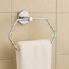 Boniry Stainless Steel Towel Holder & Napkin Holder, Bathroom Accessories – Durable Wall Mounted Towel Hanger for Bathroom, Modern Design Towel Rack for Home (Pack of 2, Hexagon)